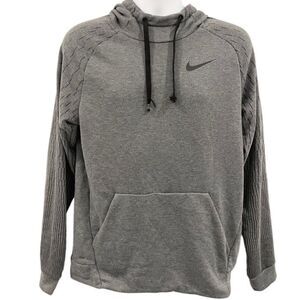 Nike dry fit gray long sleeve athletic pull over hoodie size medium